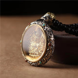 Retro Guanyin Buddha Long Men's Necklace Pendant Women's Sweater Chain