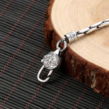 Vajra Buckle Snake Bone Silver Bracelet