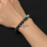 Retro Volcanic Rock Beaded Bracelet Seven Star Transit Bead Bracelet