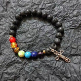 Retro Volcanic Rock Beaded Bracelet Seven Star Transit Bead Bracelet