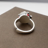 Vintage Silver Ring with Box - Rose Design