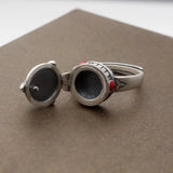 Vintage Silver Ring with Box - Rose Design