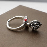 Vintage Silver Ring with Box - Rose Design