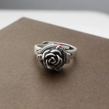 Vintage Silver Ring with Box - Rose Design