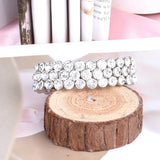 Adjustable Rhinestone Big Bracelet for Women Men Glamour Cuff Punk Party Jewelry