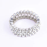 Adjustable Rhinestone Big Bracelet for Women Men Glamour Cuff Punk Party Jewelry