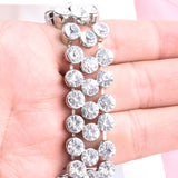 Adjustable Rhinestone Big Bracelet for Women Men Glamour Cuff Punk Party Jewelry