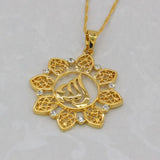 Rhinestone Allah Pendant Necklace Arabic Muslim Islam Jewelry