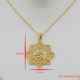 Rhinestone Allah Pendant Necklace Arabic Muslim Islam Jewelry