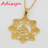 Rhinestone Allah Pendant Necklace Arabic Muslim Islam Jewelry
