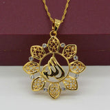 Rhinestone Allah Pendant Necklace Arabic Muslim Islam Jewelry