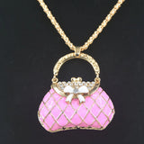 Rhinestone Bead Lady Bag Charms Handbag Pandent Necklace Jewelry