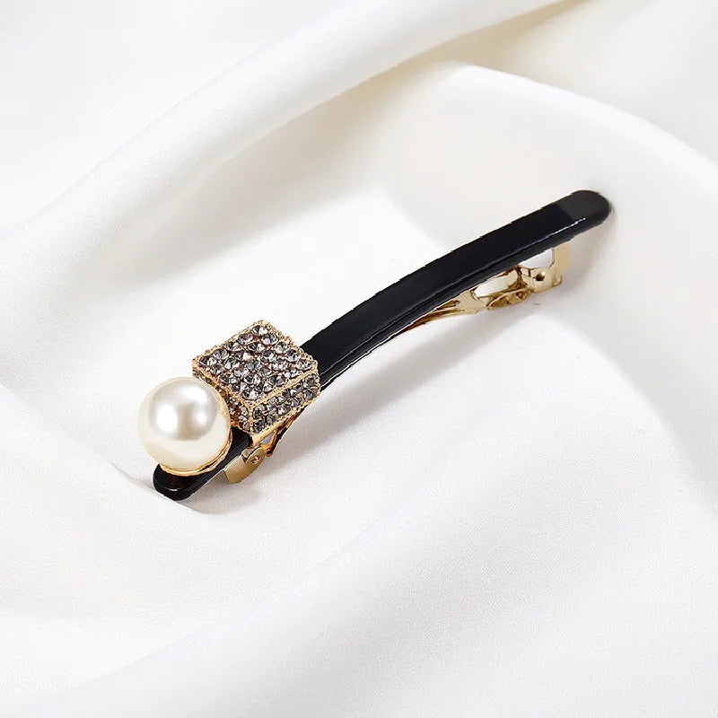 Rhinestone Hairpin Pearl Ponytail Clip