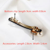Rhinestone Hairpin Pearl Ponytail Clip