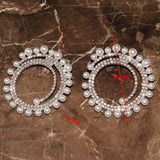Rhinestone Pearls Sun-Charms Big Dangle Earrings For Women Jewelry