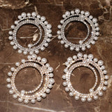 Rhinestone Pearls Sun-Charms Big Dangle Earrings For Women Jewelry