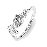 925 Silver Star Moon Heart Zircon Rings Wedding Jewelry