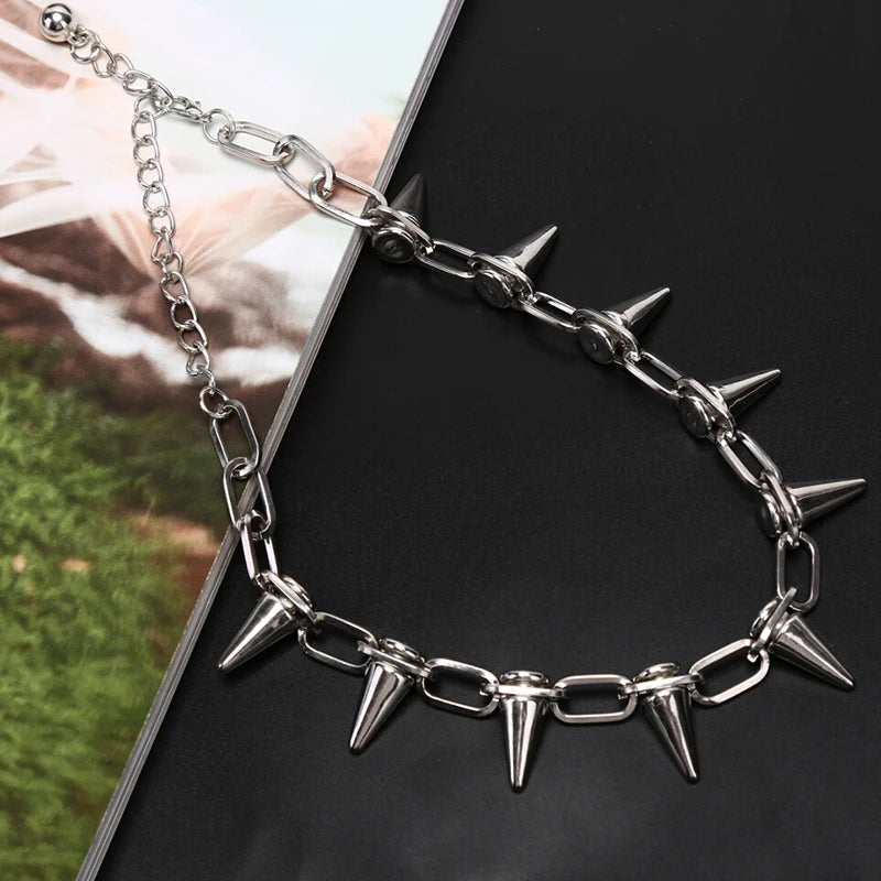 Rivets Chokers Punk Goth CCB Material Choker Necklace Spike