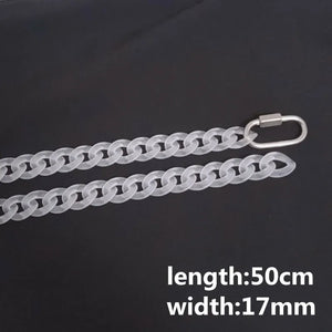 Rock Punk Matte Acrylic Chain Necklace Resin Pendant Jewelry