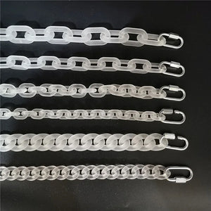 Rock Punk Matte Acrylic Chain Necklace Resin Pendant Jewelry