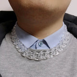 Rock Punk Matte Acrylic Chain Necklace Resin Pendant Jewelry
