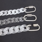 Rock Punk Matte Acrylic Chain Necklace Resin Pendant Jewelry