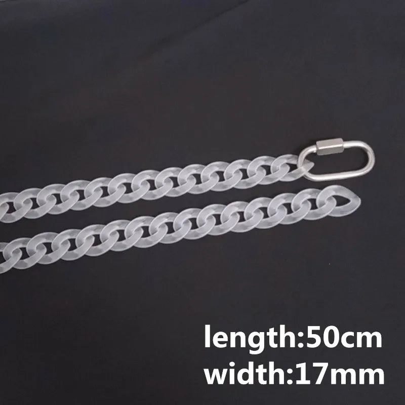 Rock Punk Matte Acrylic Chain Necklace Resin Pendant Jewelry