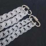 Rock Punk Matte Acrylic Chain Necklace Resin Pendant Jewelry