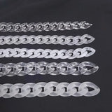 Rock Punk Matte Acrylic Chain Necklace Resin Pendant Jewelry