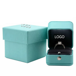 Romantic Leather Jewelry Display Ring Box Pendant Holder Gift