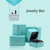Romantic Leather Jewelry Display Ring Box Pendant Holder Gift