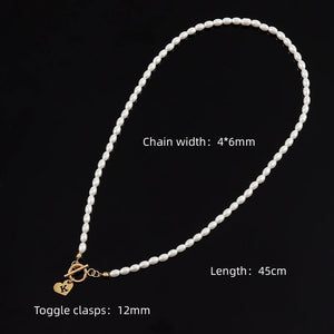 Heart Initial Letter Pendant Pearl Necklace for Women