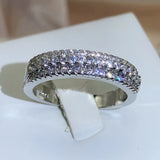 Personalized Zirconia Three Row Diamond Ring for Women