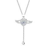 Romantic S925 Sterling Silver Cupid Heart Angel Necklace