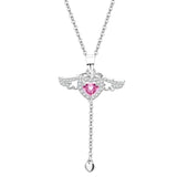 Romantic S925 Sterling Silver Cupid Heart Angel Necklace