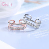 Sweet 925 Silver Finger Rings Wedding Engagement Party Jewelry Adjustable