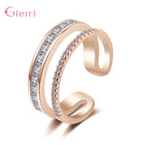 Sweet 925 Silver Finger Rings Wedding Engagement Party Jewelry Adjustable