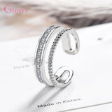 Sweet 925 Silver Finger Rings Wedding Engagement Party Jewelry Adjustable