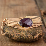 Boho Rope Wrap Bracelets Natural Stones Vegan Friendship Bracelet