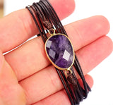 Boho Rope Wrap Bracelets Natural Stones Vegan Friendship Bracelet