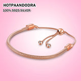 Rose 925 Silver Adjustable Bracelets Party Anniversary Bangle For Women