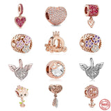 Angel Wing Love Clip Beads Pendant Dangle Silver 925 Charms Fit Bracelet