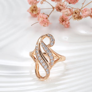 Rose Butterfly Zircons Rings for Women Protect Plating 585 Hollow Curve Rings