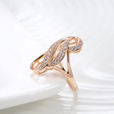 Rose Butterfly Zircons Rings for Women Protect Plating 585 Hollow Curve Rings