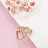 Rose Butterfly Zircons Rings for Women Protect Plating 585 Hollow Curve Rings