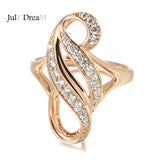 Rose Butterfly Zircons Rings for Women Protect Plating 585 Hollow Curve Rings