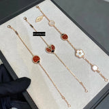 Rose Carnelian Ladybug Bracelet - High Jewelry