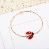 Rose Carnelian Ladybug Bracelet - High Jewelry