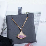 Rose Gradual Pink Skirt Necklace Women's Party Birthday Gift