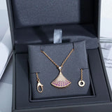 Rose Gradual Pink Skirt Necklace Women's Party Birthday Gift